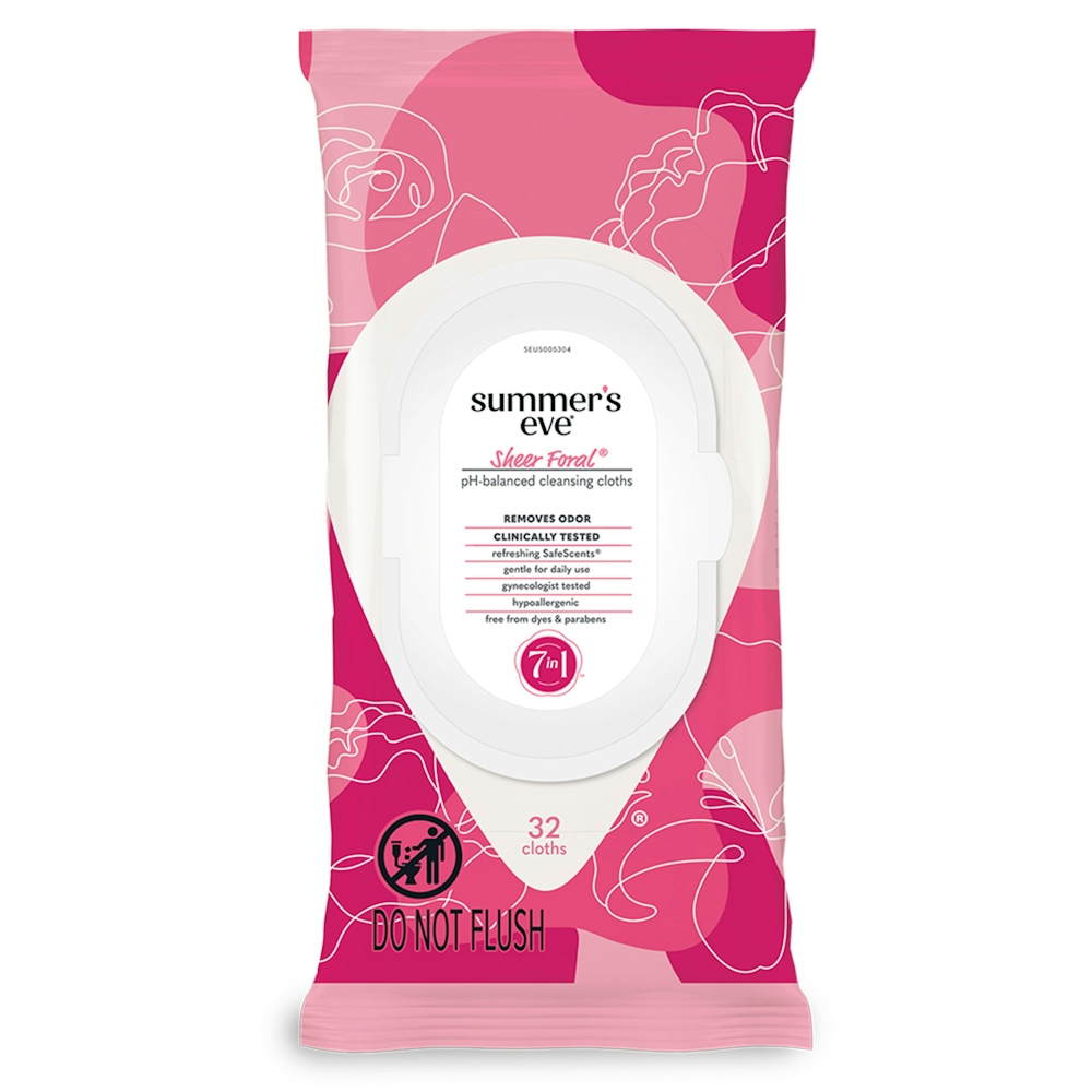 Summer’s Eve Sheer Floral Feminine Cleansing Wipes 32 ct