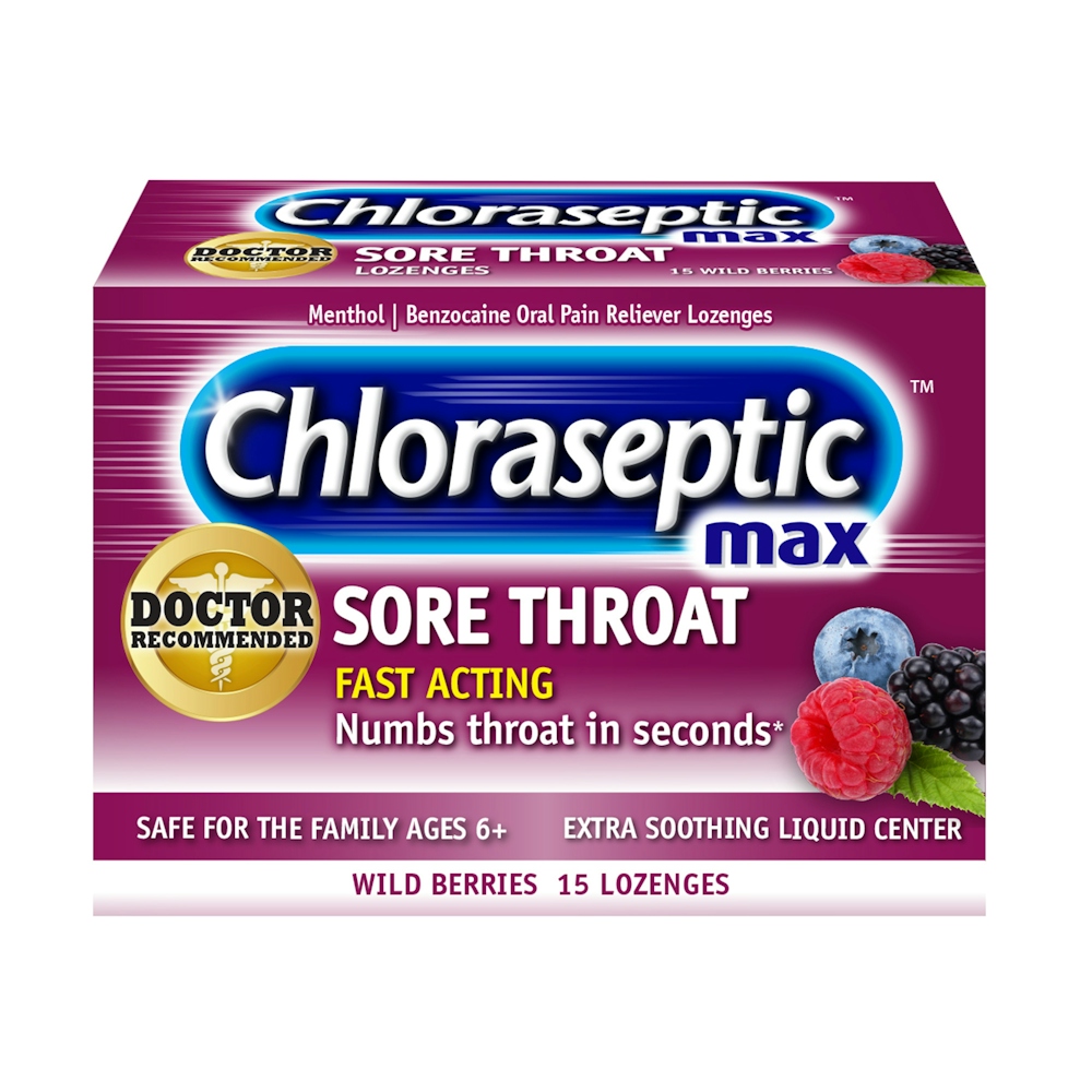 Chloraseptic Max Sore Throat, Fast Acting, Lozenges, Wild Berries