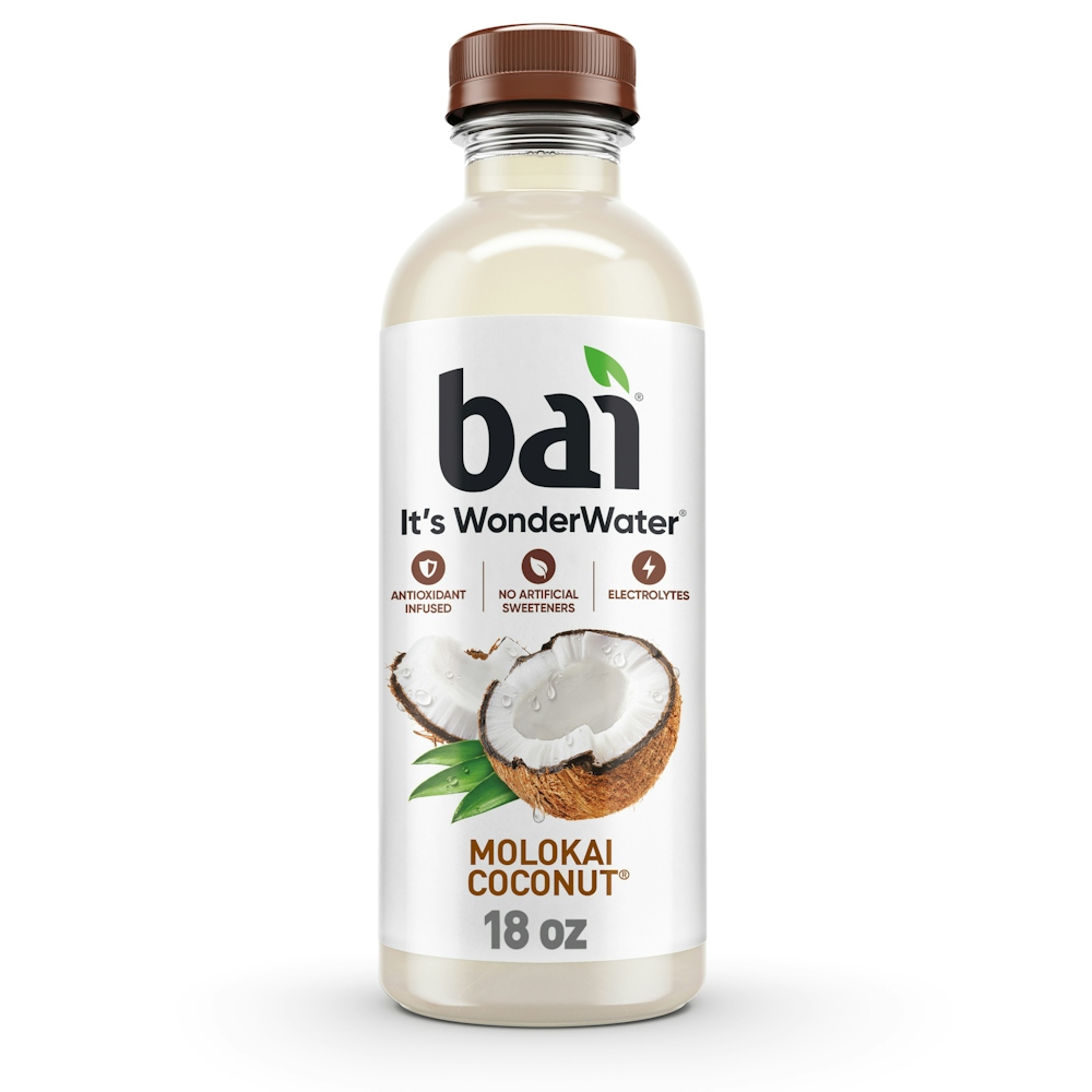 Bai Antioxidant Infused Water Beverage, Molokai Coconut, 18 Fluid Ounce Bottle
