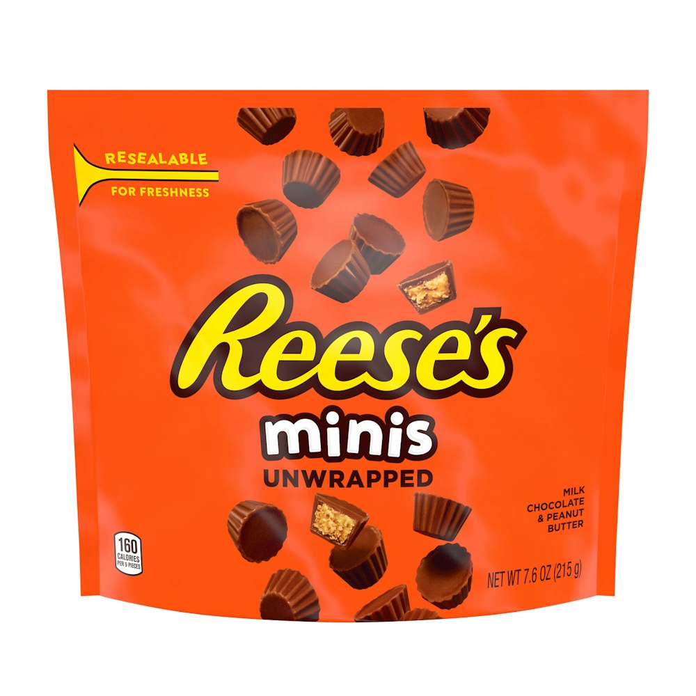 Reese's Minis Unwrapped Milk Chocolate Peanut Butter Cups Candy Bag