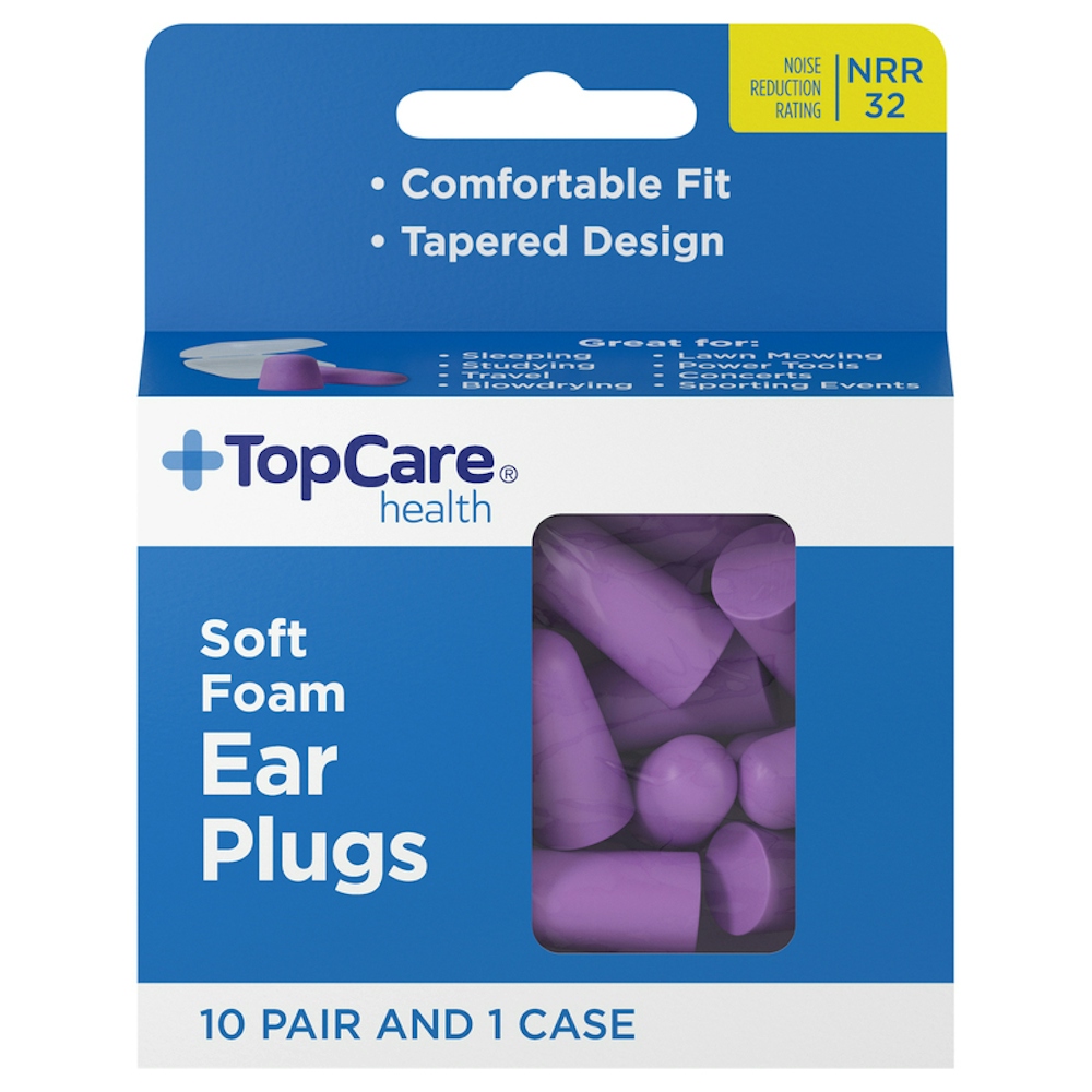 TopCare Soft Foam Ear Plugs 10 ct