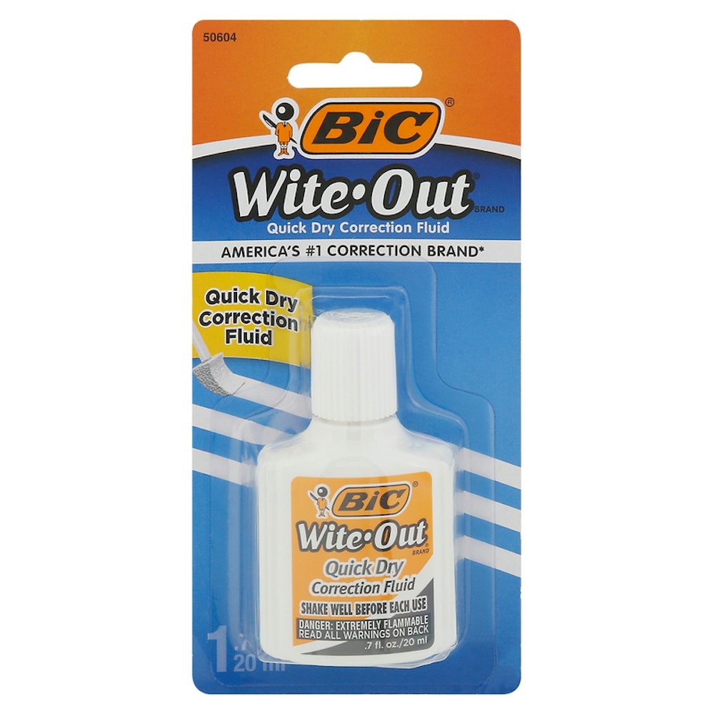 BiC Wite Out Correction Fluid, Quick Dry, White - 0.7 Fl Oz