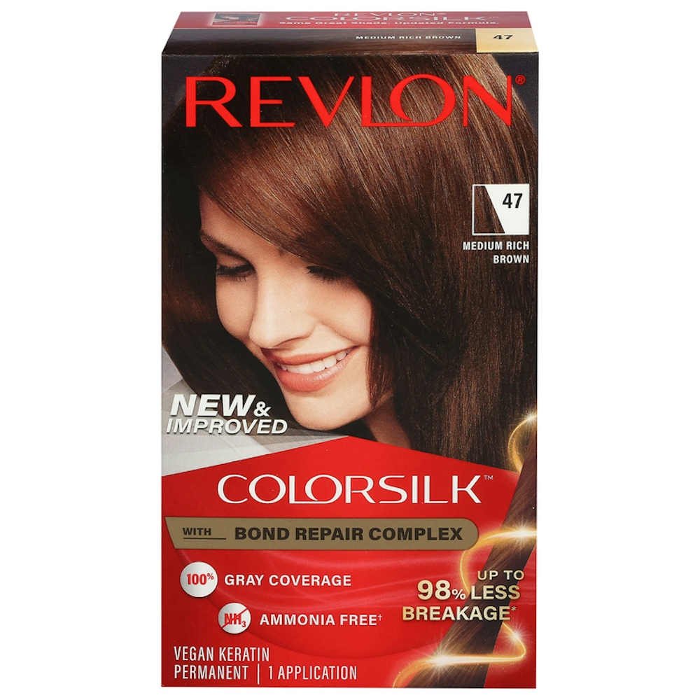 Revlon Colorsilk Beautiful Color Permanent Hair Color, 47 Medium Rich Brown