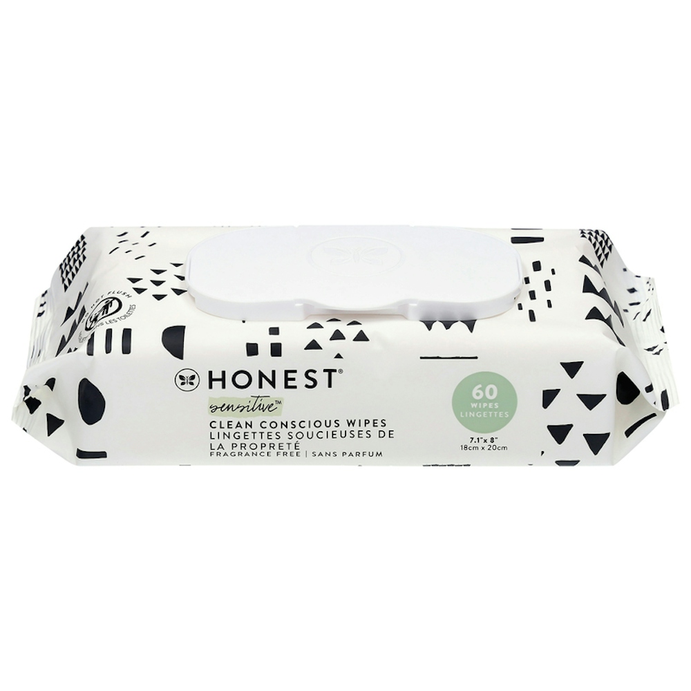 The Honest Company Sensitive Clean Conscious Wipes, Fragrance Free, 60 Wipes