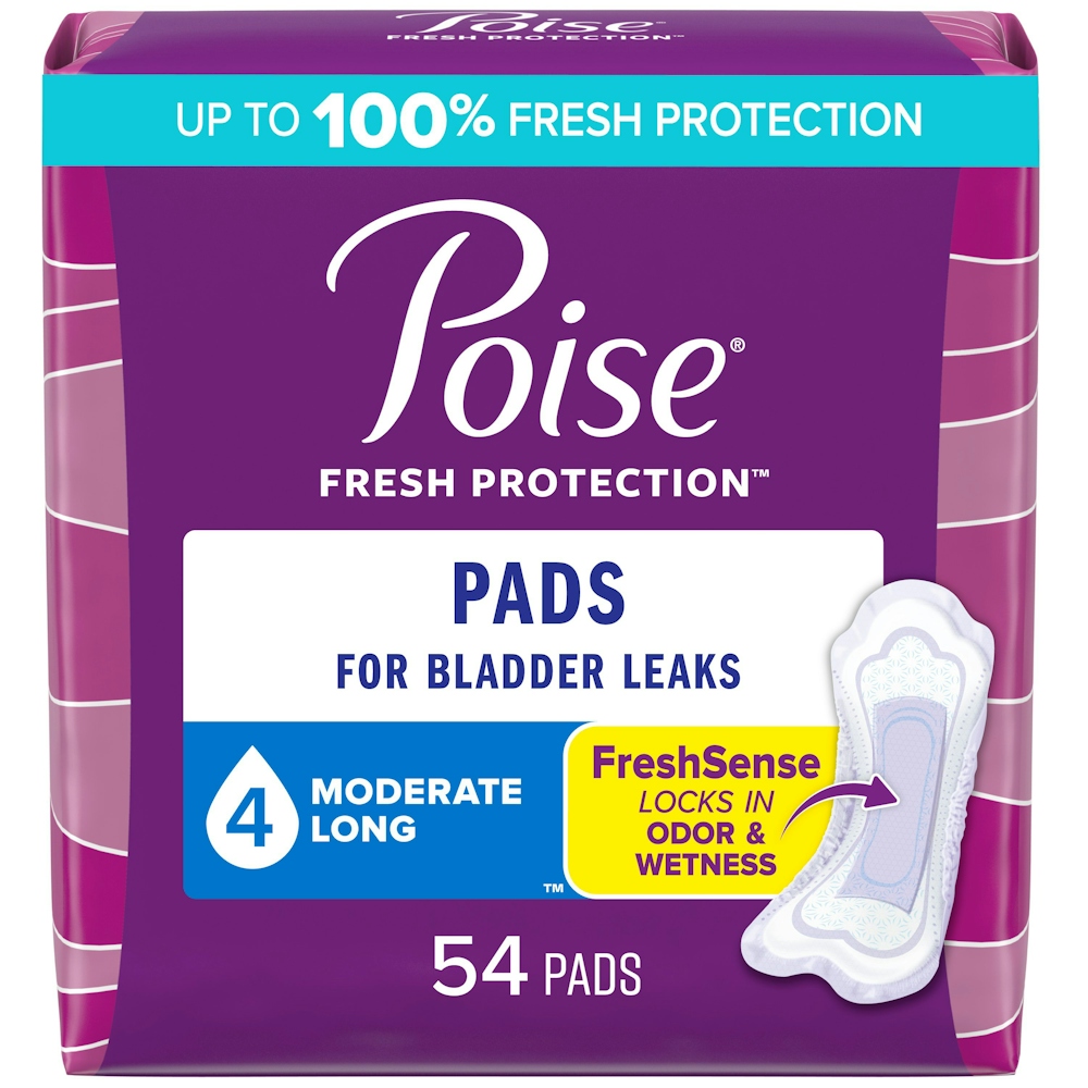Poise Moderate Absorbency Long Length Postpartum Incontinence Pads