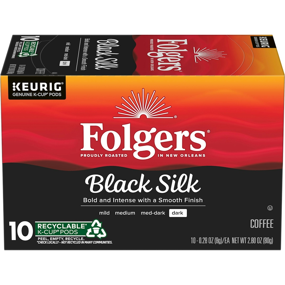 Folgers Coffee, Dark, Black Silk, K Cup Pods