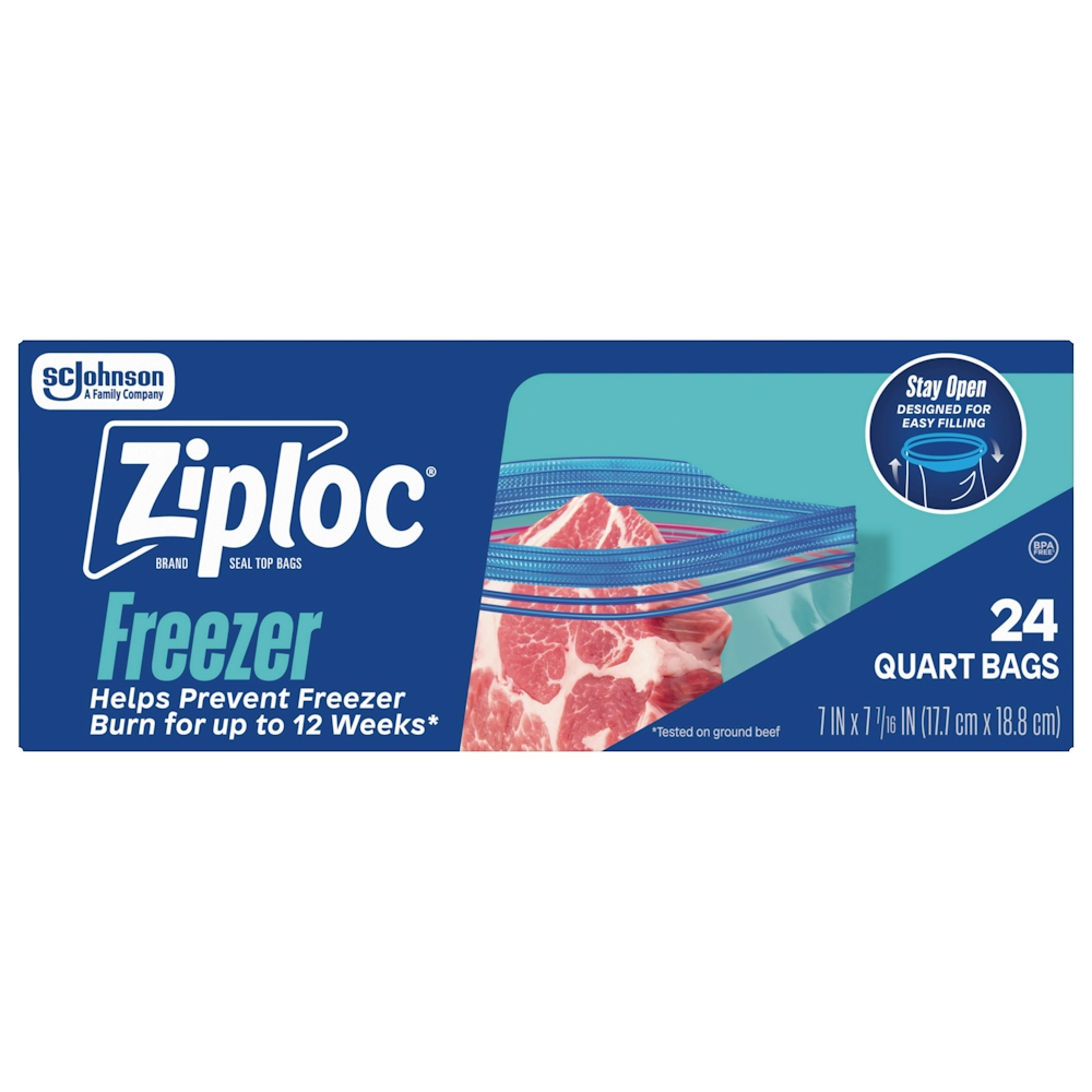 Ziploc Seal Top Bags, Freezer, Quart, Bonus Pack