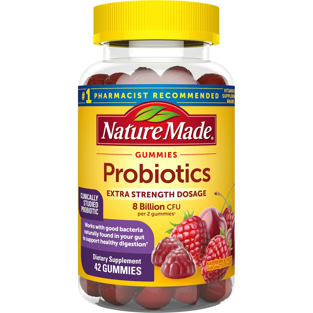 Nature Made Ultra Strength Digestive Probiotics Gummies Raspberry & Cherry