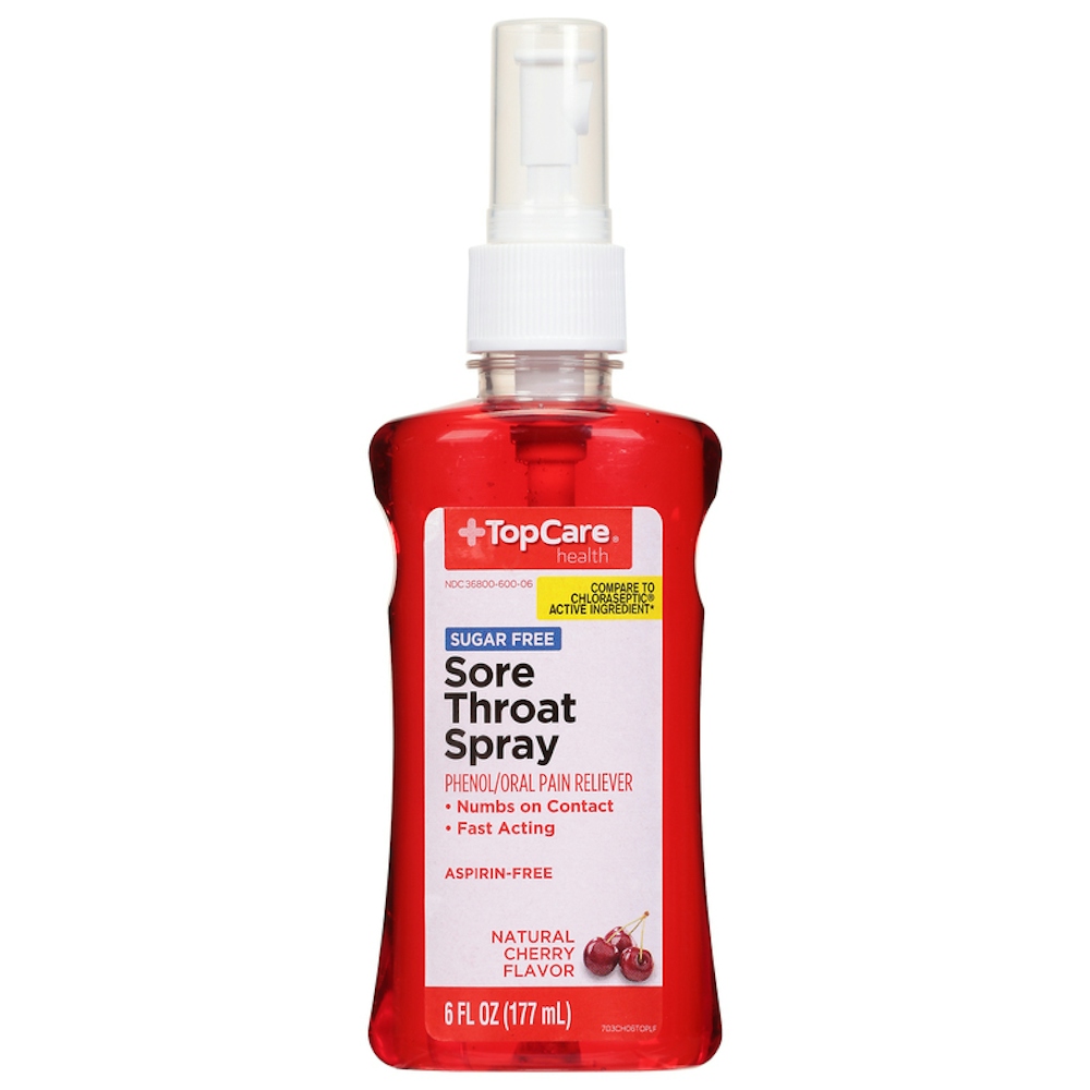 TopCare Sore Throat Spray Natural Cherry Flavor 6 fl oz