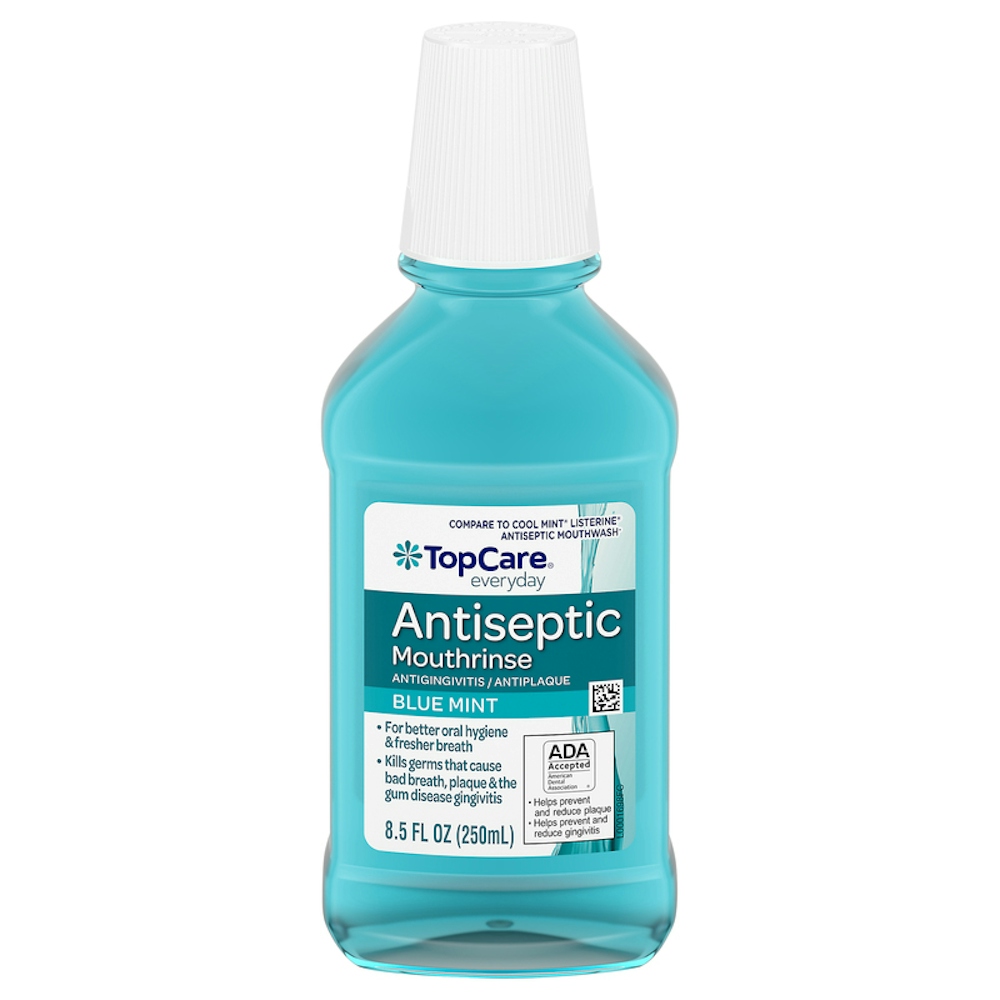TopCare Antiseptic Mouthrinse Blue Mint 8.5 fl oz