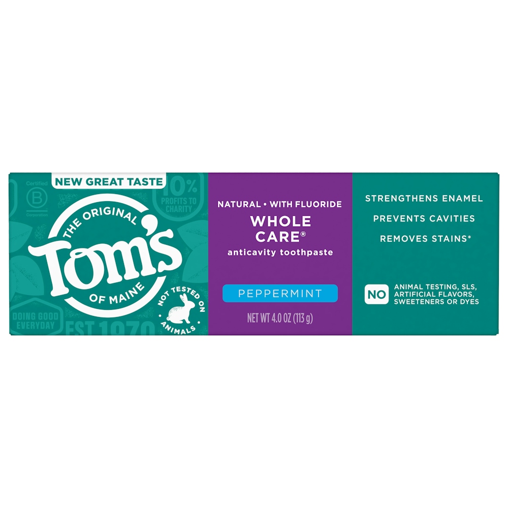Tom's of Maine Whole Care Natural Toothpaste With Fluoride Peppermint