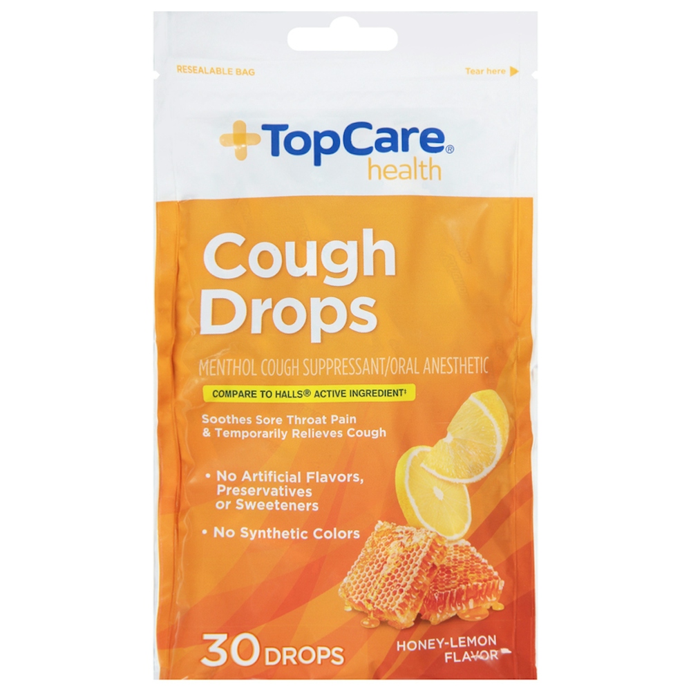 TopCare Honey Lemon Cough Drops 30 ct