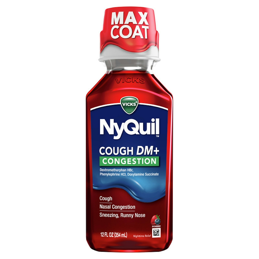Vicks NyQuil Cough DM And Congestion Medicine, 12 Fl Oz, Berry Flavor, Relieves Nighttime Cough, Nasal Congestion, Sneezing