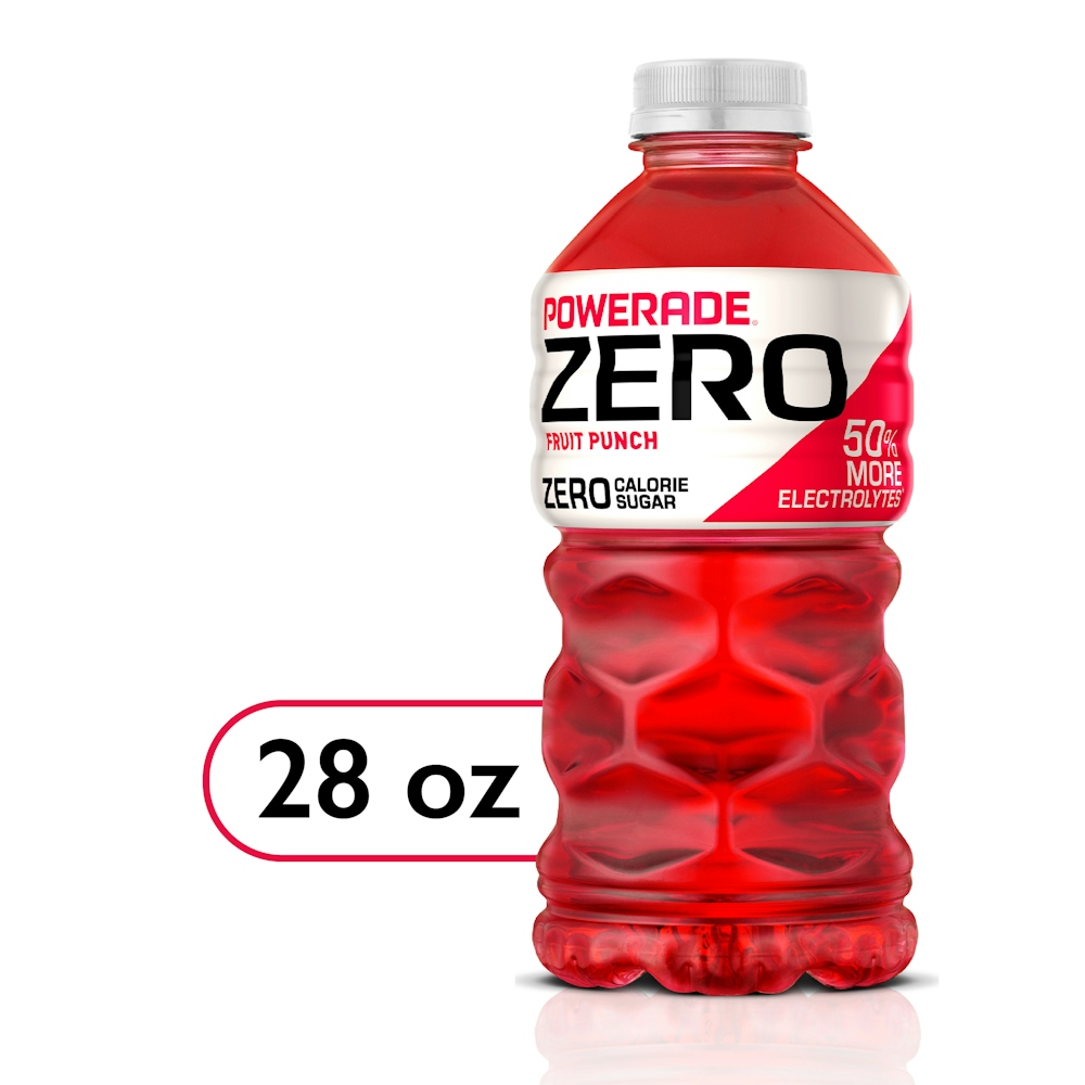 Powerade Zero Sugar Fruit Punch Electrolyte Sports Drink, Bottle - 28 Fluid Ounce