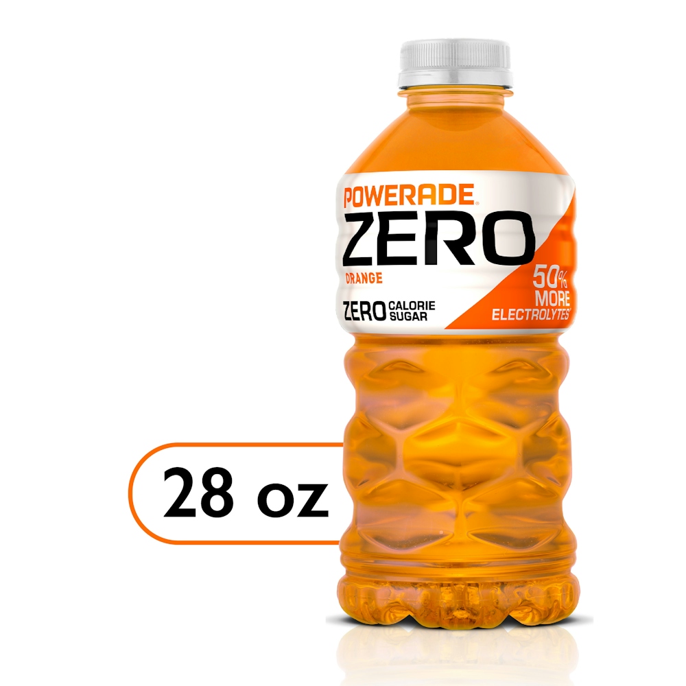 Powerade Zero Sugar Orange Electrolyte Sports Drink, 28 Fl Oz Bottle