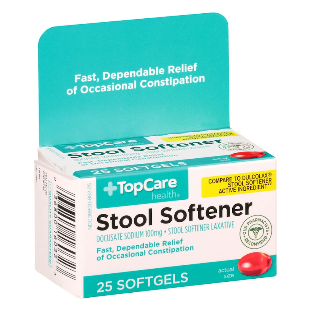 TopCare Stool Softener Softgels 100 mg 25 ct