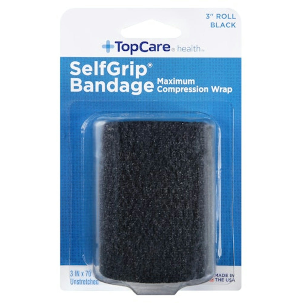 SelfGrip Self‑Adhering Bandage, 3 in x 70 in, Black, 1 ct