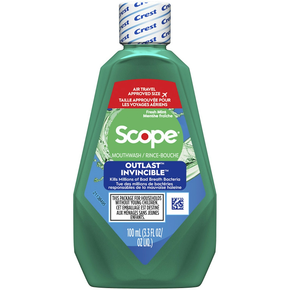 Crest Scope Outlast Mouthwash Fresh Mint 100m L (Green) 3.3 Fl Oz
