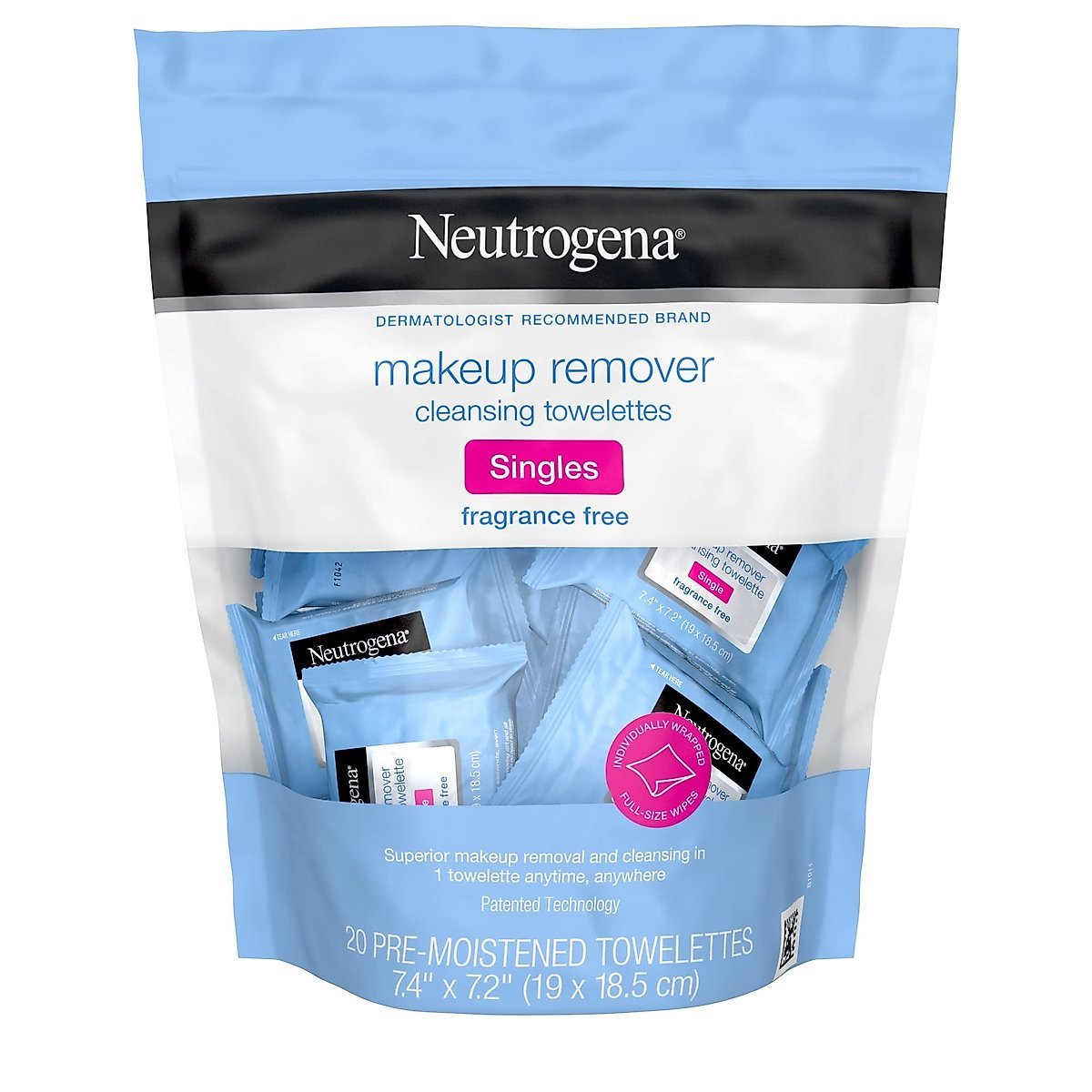 Neutrogena Makeup Remover Face Wipe Singles Fragrance-Free