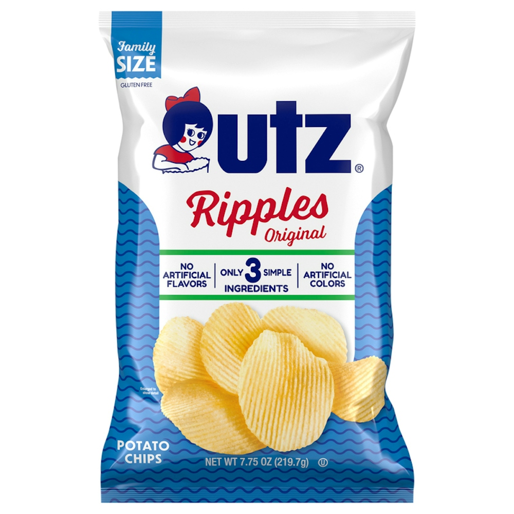 Utz Ripples Original Potato Chips Family Size 7.75 Oz