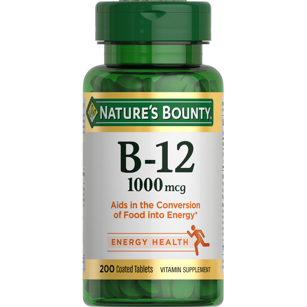 Nature's Bounty Vitamin B-12 1000 Mcg, Supports Energy Metabolism 200 Coated Tablets