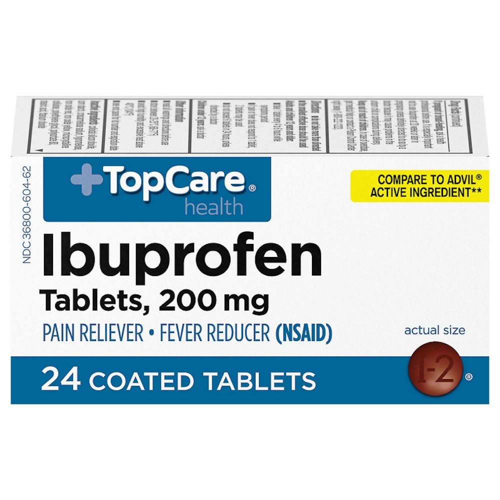 TopCare Ibuprofen Pain Reliever Tablets 200 mg, 24 ct