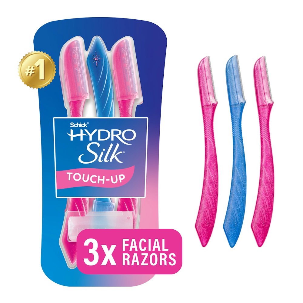 Schick Hydro Silk Touch-Up Dermaplaning Tool With Precision Cover, Face & Eyebrow Razor, 3ct