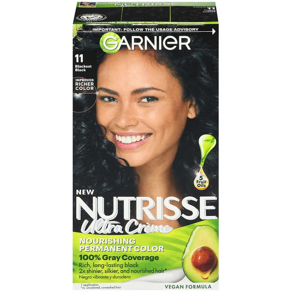 Nutrisse Garnier Nourishing Permanent Hair Color 11 Blackest Black