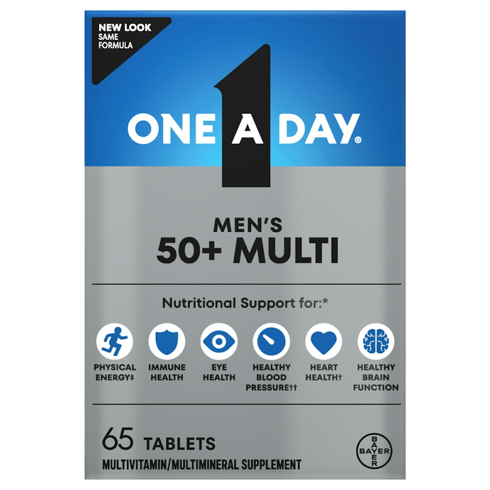One A Day Men’s 50+ Complete Multivitamin Tablets, 65 ct