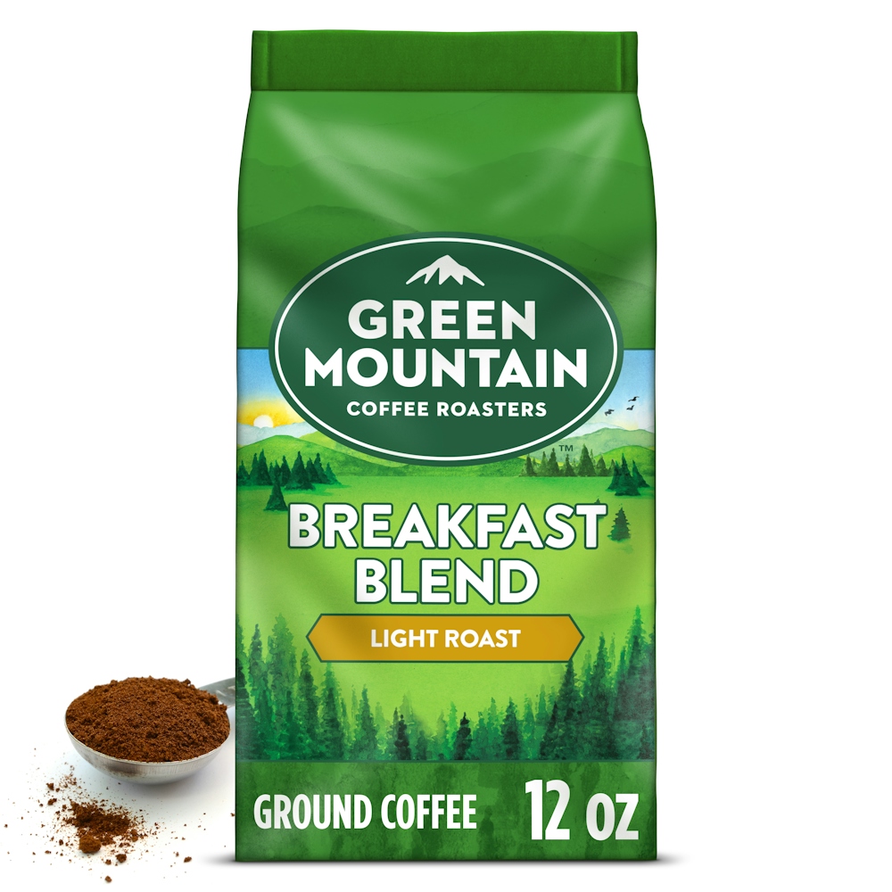 Green Mountain Coffee Roasters Breakfast Blend Ground Light Roast 100% Arabica 12 Oz Bag