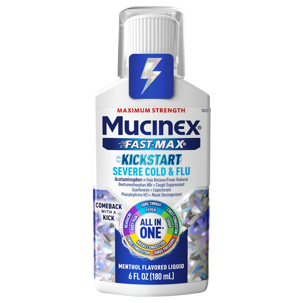 Mucinex Severe Cold & Flu, Maximum Strength, Kickstart, Liquid, Menthol Flavor