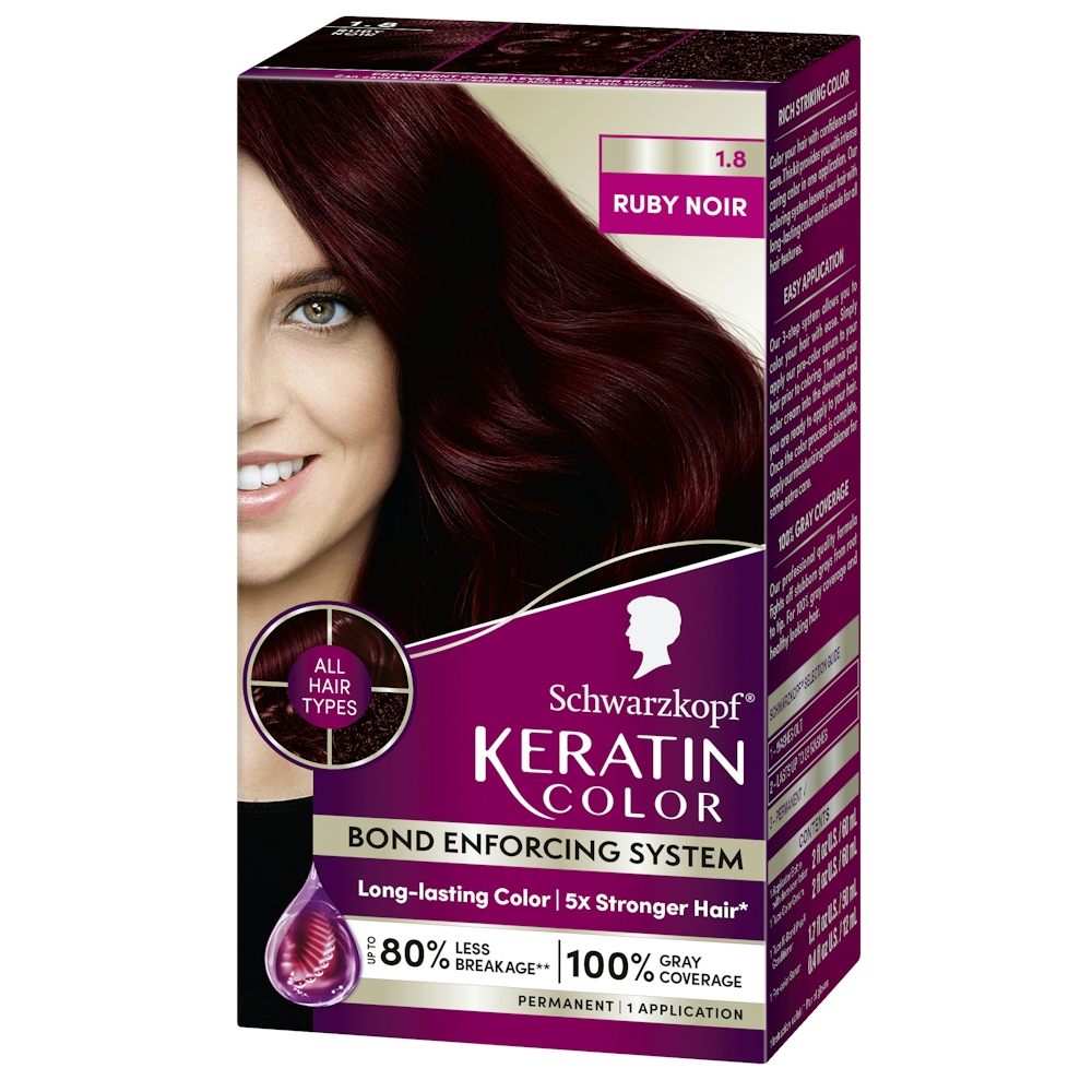 Schwarzkopf Keratin Permanent Hair Color - Ruby Noir - 2.08 Fl Oz