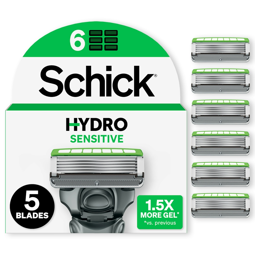 Schick Hydro 5 Sensitive Razor Refills For Men Value Pack, 6ct
