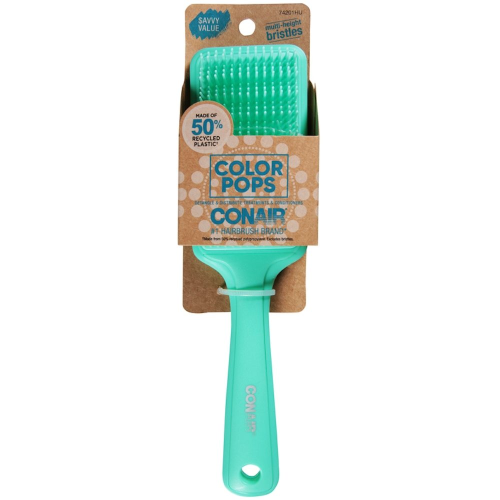 Scunci Hairbrush, Detangling Cushion, Color Pops