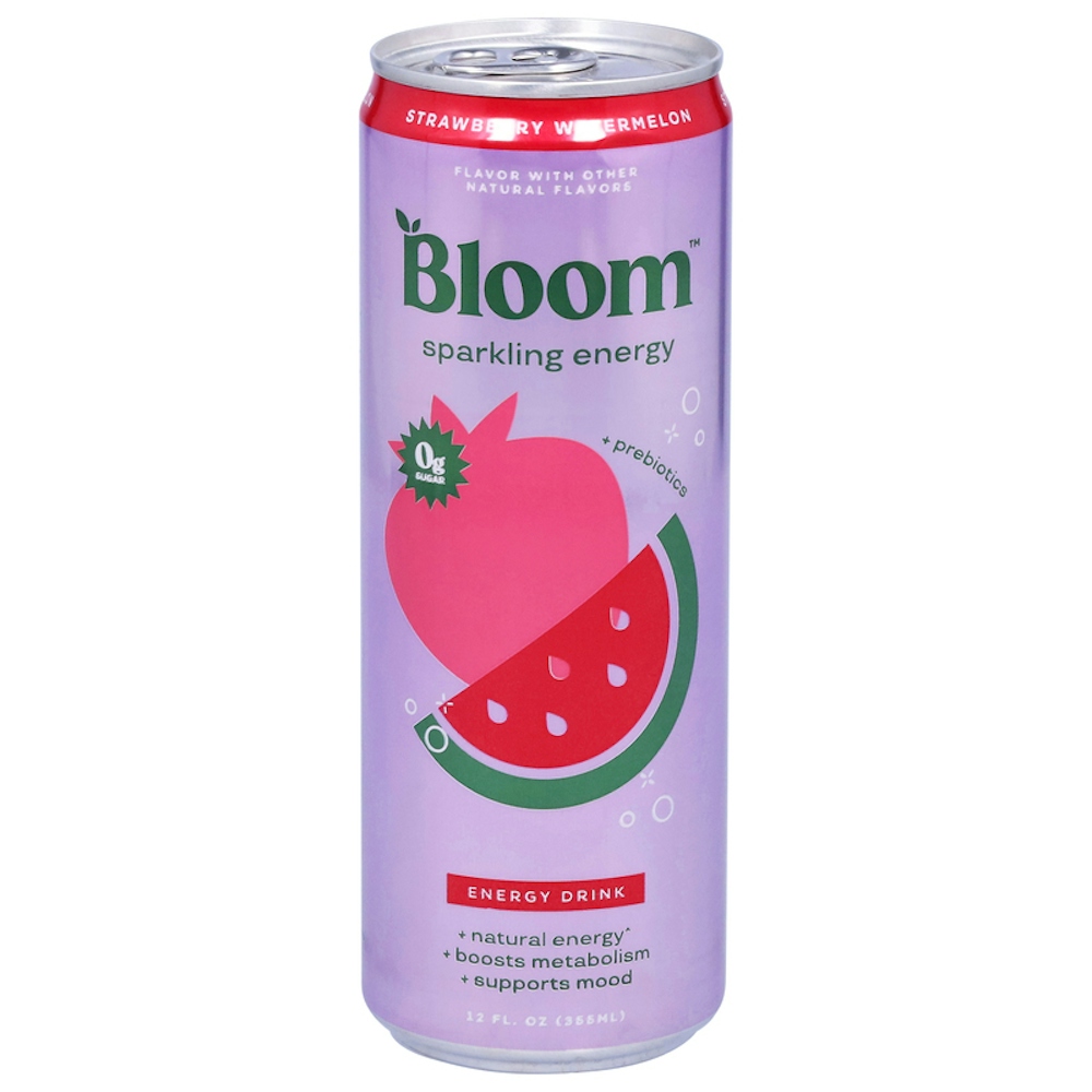 Bloom Nutrition Sparkling Energy Drink Strawberry Watermelon Can, 12 fl oz