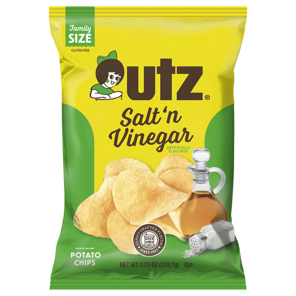 Utz Potato Chips, Salt 'N Vinegar 7.75 Oz