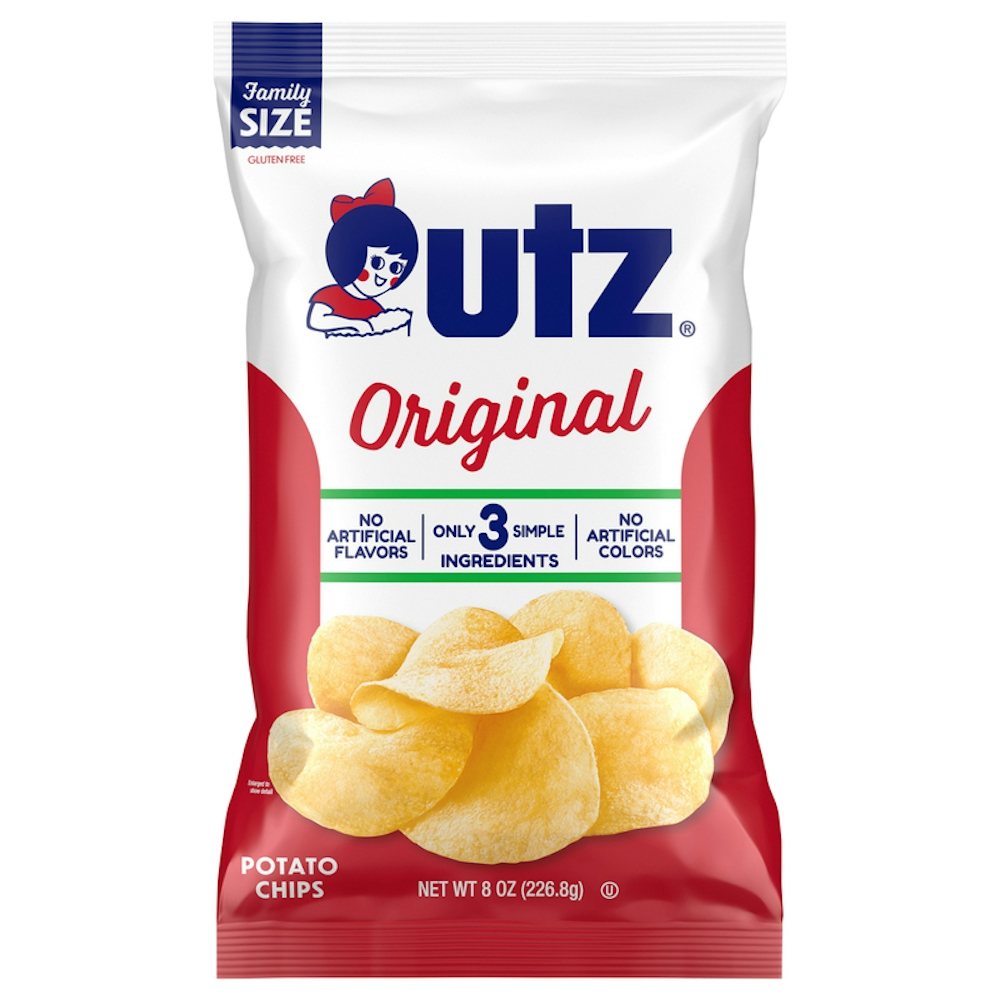 Utz Original Potato Chips Family Size 8 Oz