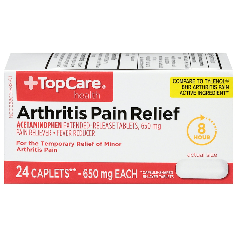 TopCare Arthritis Pain Relief Caplets 650 mg, 24 ct