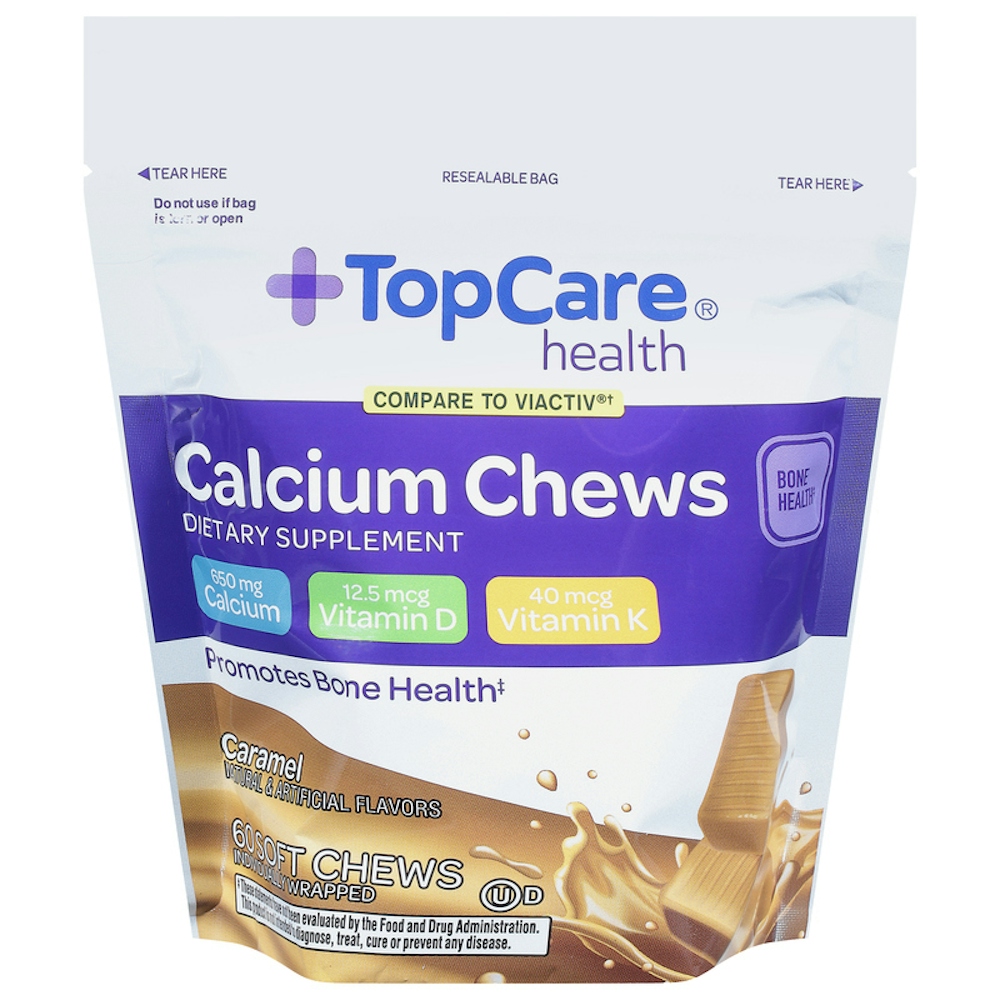 TopCare Calcium Chews 500 mg, 60 ct