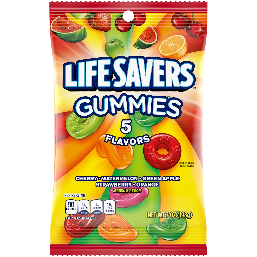 Life Savers Gummy Candy, 5 Flavors, 7 Oz Bag - 7 Ounce