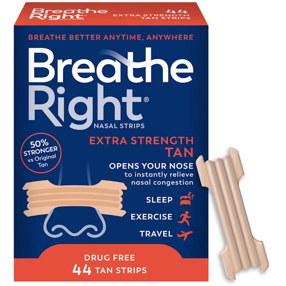 Breathe Right Extra Tan Drug-Free Nasal Strips For Congestion Relief