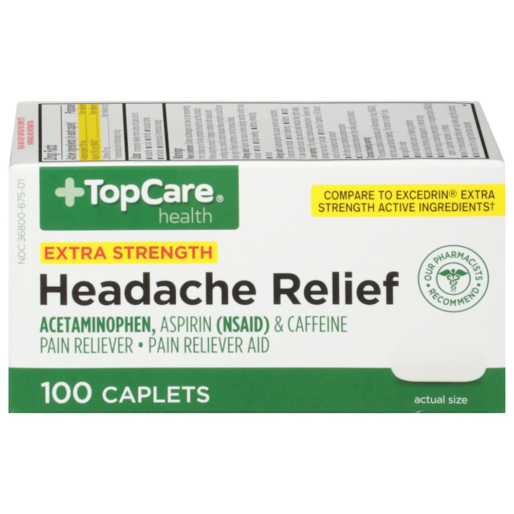 TopCare Headache Relief Extra Strength Caplets 100 ct