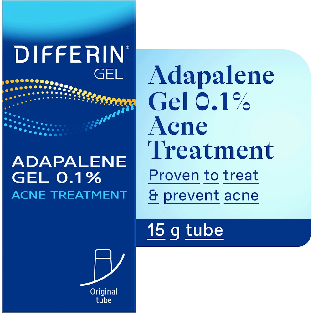 Differin Acne Treatment Gel For Face With Adapalene, Clears And P