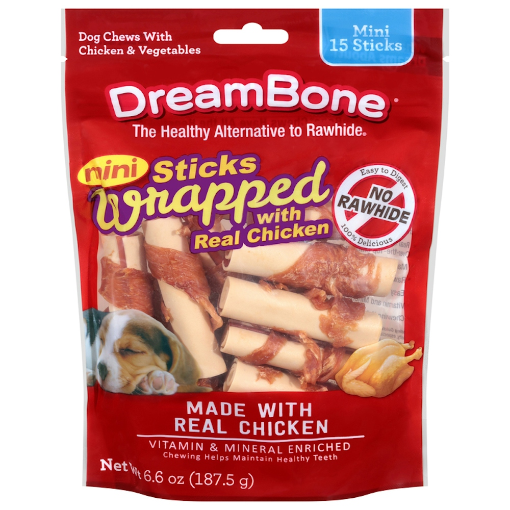 DreamBone Dog Chews, With Chicken & Vegetables, Real Chicken, Wrapped, Mini