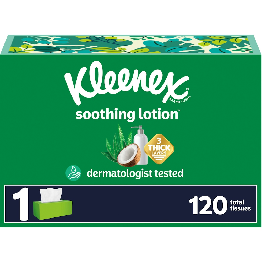 Kleenex Soothing Lotion Facial Tissues Coconut Oil & Aloe 120 ct