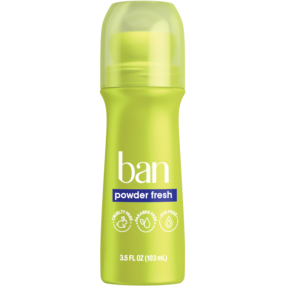 Ban Invisible Roll On Powder Fresh Antiperspirant Deodorant 3.5 Fl Oz