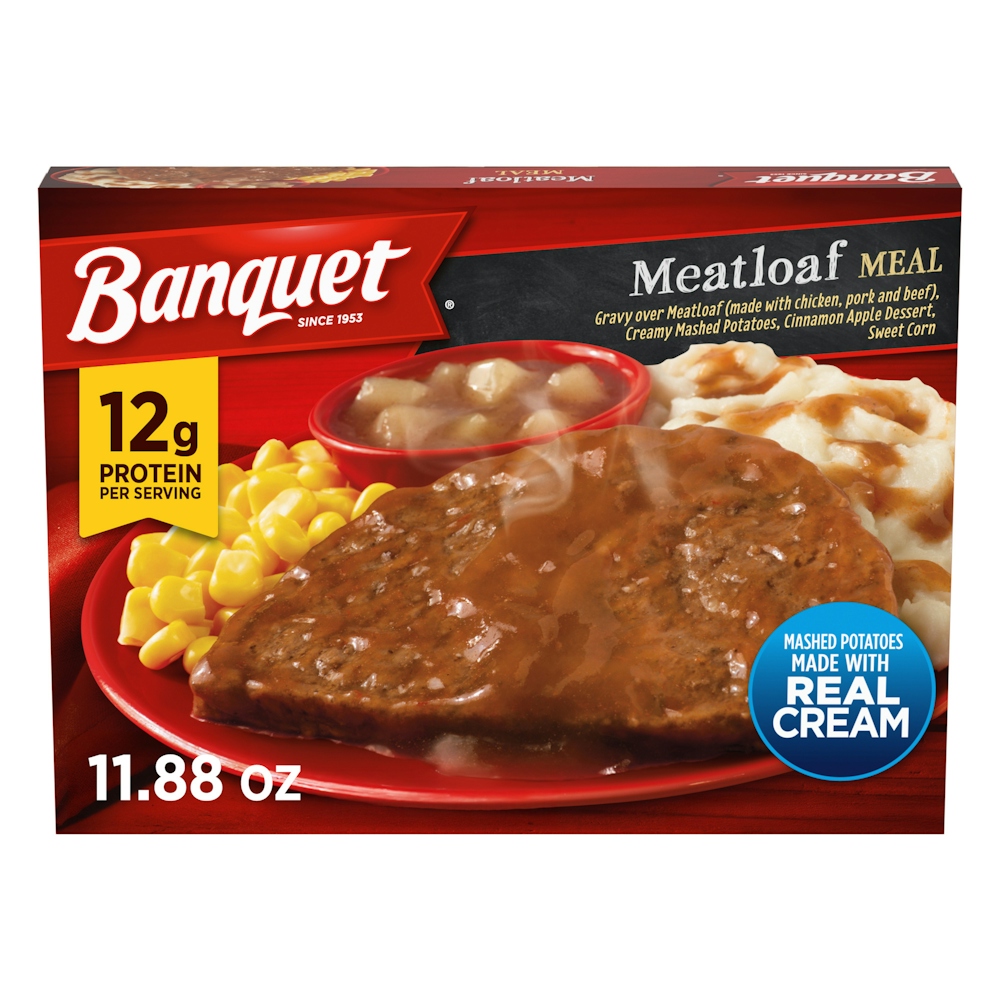 Banquet Classic Meatloaf Frozen Single Serve Meal, 11.88 Ounce