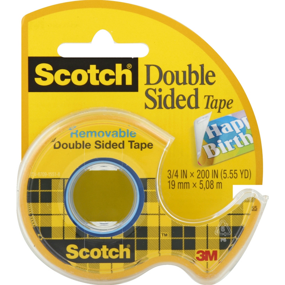Scotch Removable Double Sided Tape, 3/4 In X 200 In, 1 Dispenser