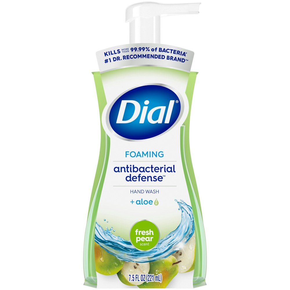 Dial Foaming Antibacterial Defense Fresh Pear Scent Hand Wash + Aloe 7.5 Fl Oz