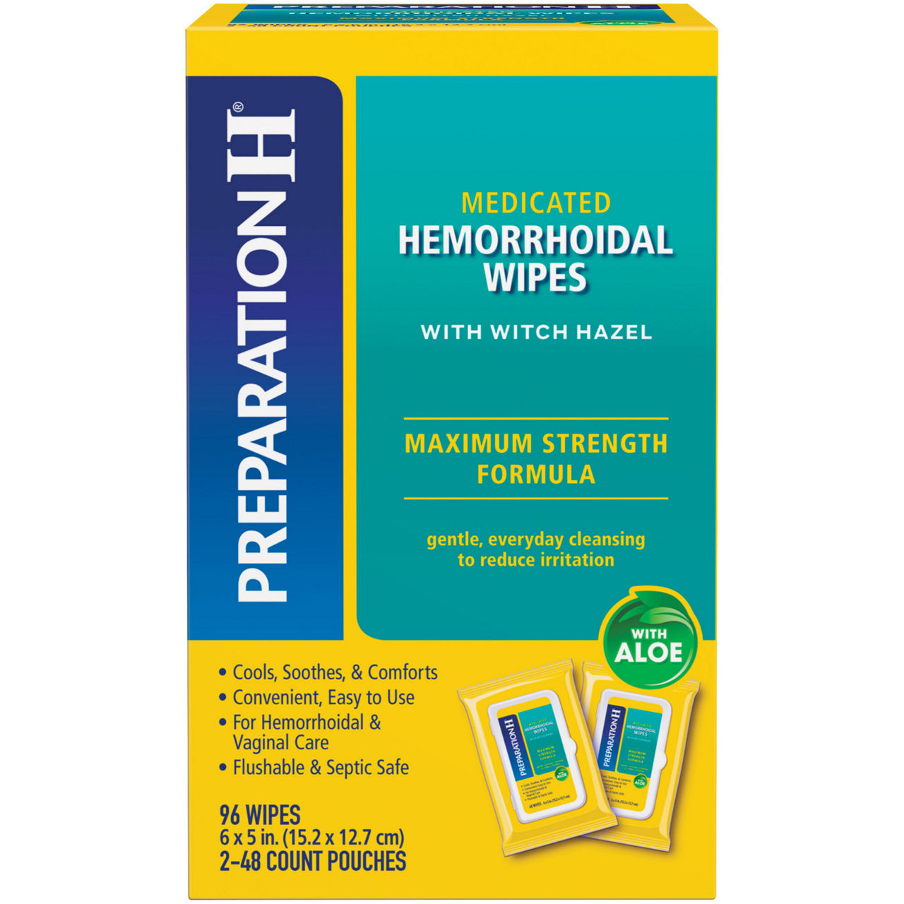 Preparation H Maximum Strength Formula Medicated Hemorrhoidal Wipes With Witch Hazel